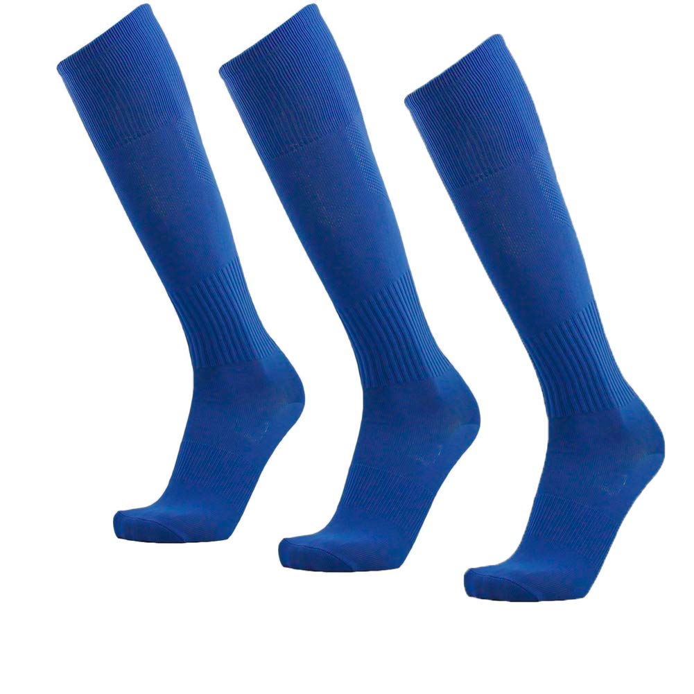 LingTu Unisex Athletic Knee High Breathable Compression Solid Tube Soccer Football Sport Socks 3/12 Pairs for Kid Youth Adult