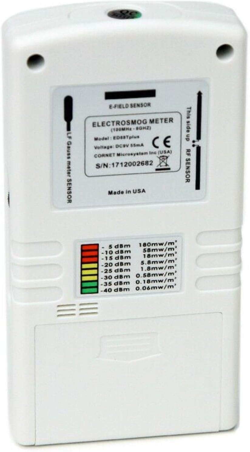 LATNEX Case and Cornet ED88TPlus 5G Latest Version EMF/RF Detector/Acoustic and Low Frequency Gaussmeter and Electric Field Meter - Measures Wide Range of Frequencies (Blue)
