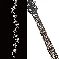 PLIGREAT 2 peças adesivo de braço de guitarra para braço de guitarra marcadores de escala removível decalque de videiras prateadas diy guitarras presente para baixista elétrico violões acústicos