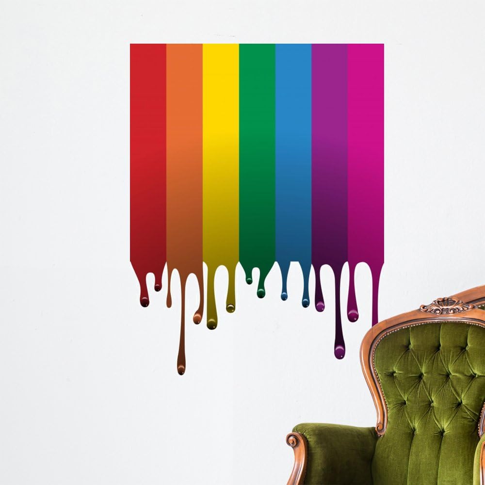Dripping Paint Rainbow Wall Decal Wallmonkeys Peel and Stick Decals for Girls (48 in H x 36 in W) WM418490