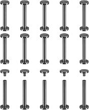 sourcing map Paquete de 25 tornillos Chicago de latón, 30 x 10 mm, cabeza plana, tornillo trasero, remaches para manualidades, correa de cinturón de cuero, color negro