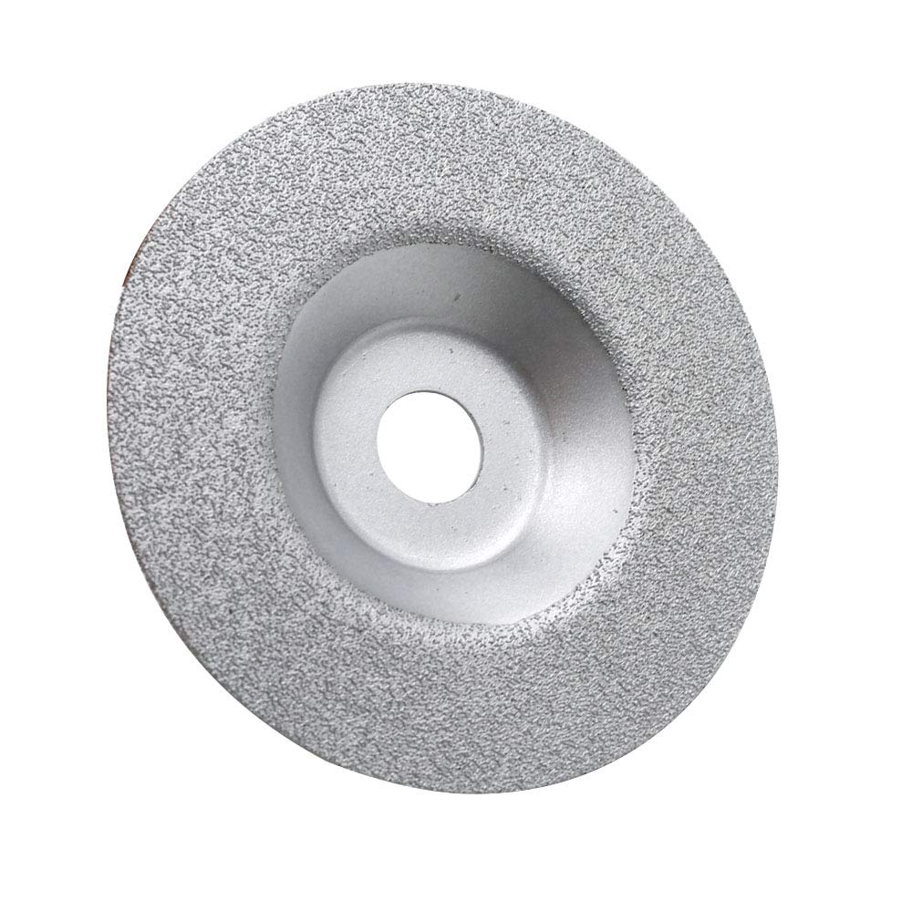 4 Inch Diamond Grinding Cup Wheel for Granite Marble Iron Steel Masonry Convex Vacuum Brazed Grinding Disc Fits 5/8 Inch Arbor