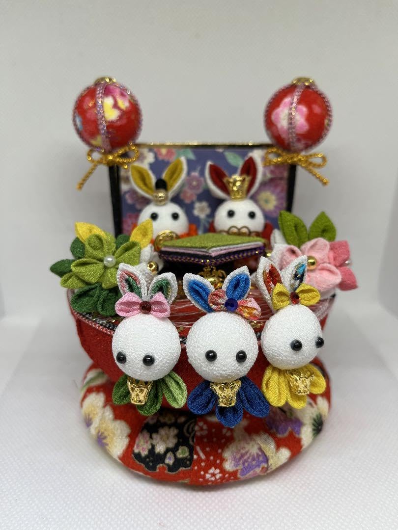 Amazon.co.jp: ちりめん細工 つまみ細工 雛人形 うさぎ 桃の節句