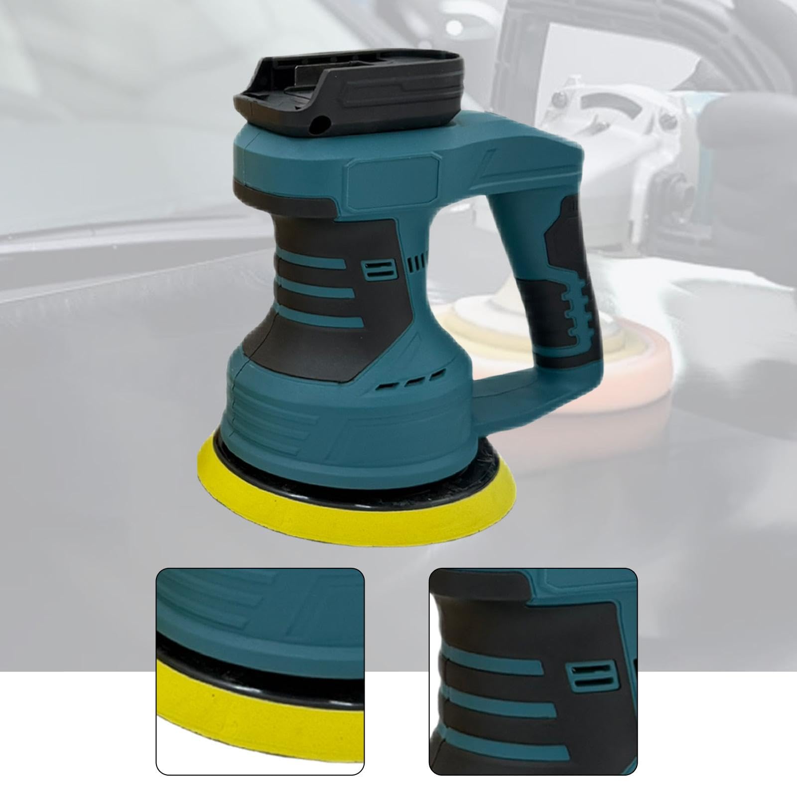 Máquina pulidora de pantalla digital para coche, ligera, multiusos, con cera de 21 V de potencia, 13.39 x 8.66 x 8.58 pulgadas