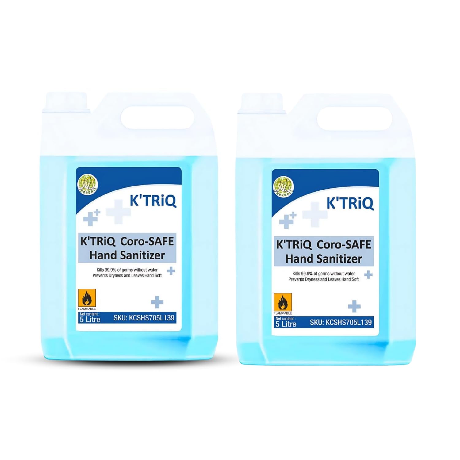 KTRiQ Coro-SAFE 70% Alcohol Based Instant Hand Sanitizer Refill 5 Litre(Pack of 2), Kills 99.9% Germs, WHO Recommended Formula & FDA Approved, Sanitizer (B08W1KTKNJ) Amazon Price History, Amazon Price Tracker