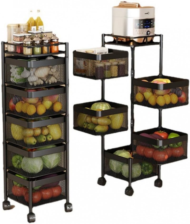 Amazon.com: CLAYHU Rotating Storage Rack with Lockable Casters ...