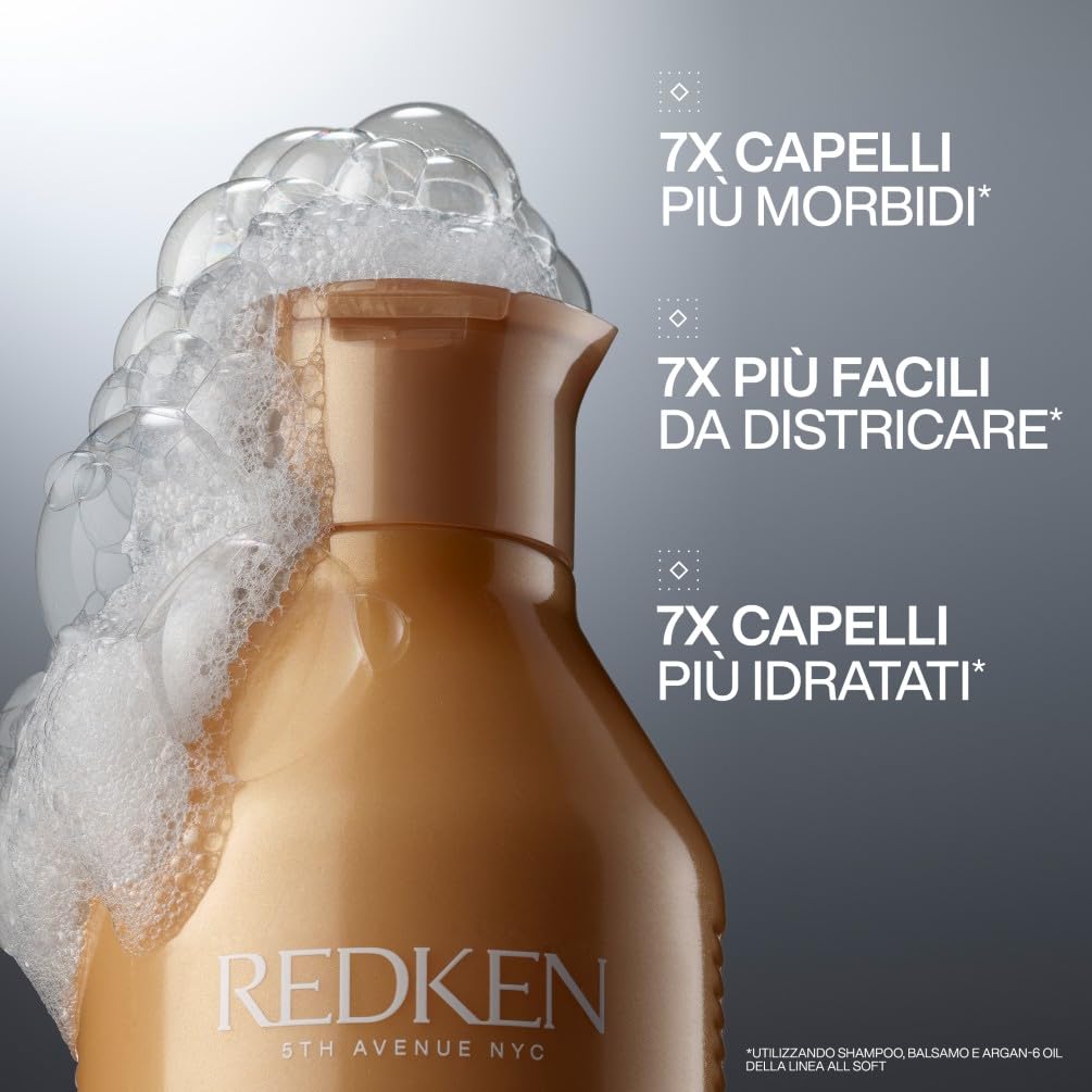 Redken | Shampoo professionale All Soft, Shampoo Idratante per Capelli Secchi e Fragili, 300 ml
