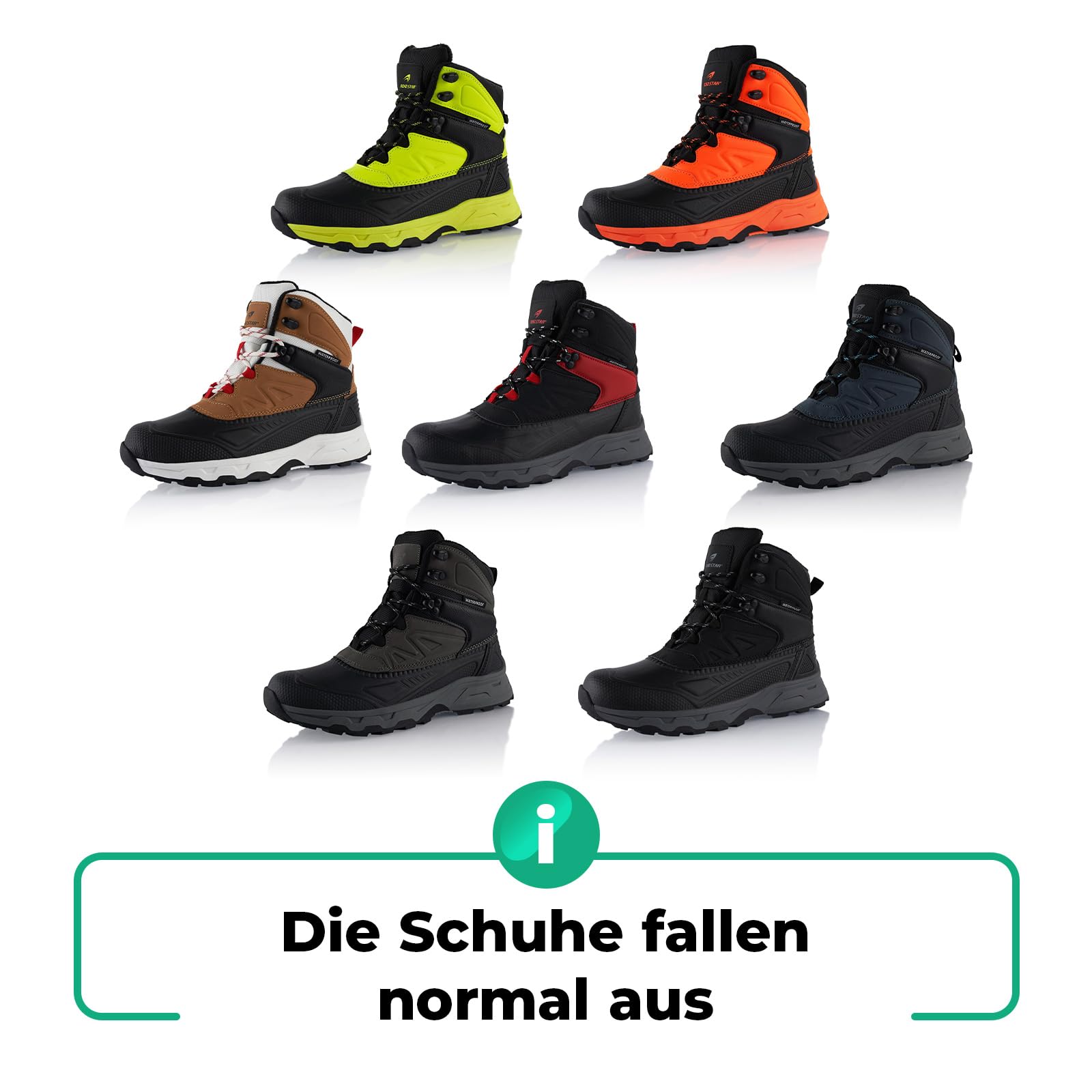 Fusskleidung® Damen Herren wasserdichte Stiefel warme Winterschuhe