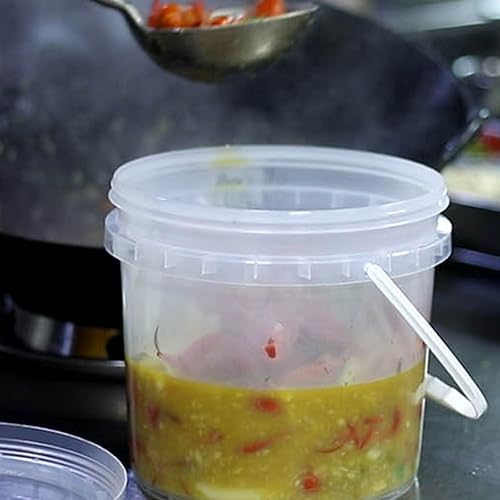 Miniatura 4 de Pp Cubo de embalaje de langosta de grado alimenticio para llevar, cubo de plástico transparente de 5 litros, cubo pequeño, juego de utensilios de