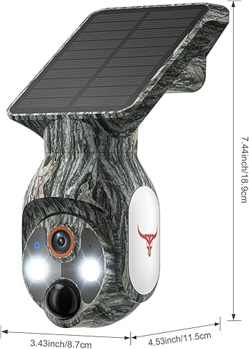 Vista 8 de Cámaras de seguridad solar 1080P inalámbricas para exteriores, visión panorámica/inclinación de 360°, WiFi de 2.4 GHz en el exterior con visión