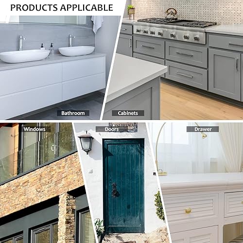 Miniatura 6 de Tiradores de puerta de metal sólido dorado con placas y tornillos, aleación de aluminio de 5.79 pulgadas, tiradores de puerta corrediza de granero