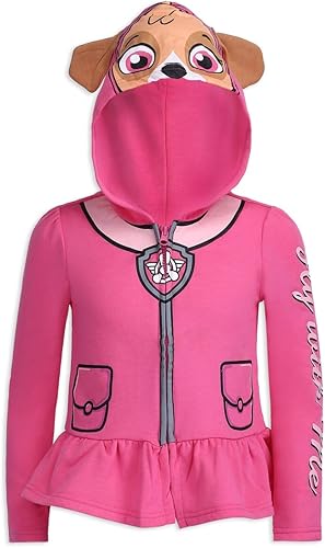 Paw Patrol Nickelodeon Skye - Sudadera con capucha y cremallera para niñas pequeñas