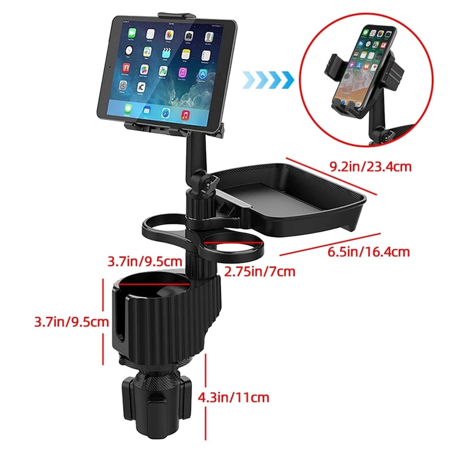Soporte Movil Coche Supporto per tablet per auto 5 in 1 Portabicchieri Espansore Staffa per bottiglia regolabile multifunzionale rimovibile Accesorios Coche