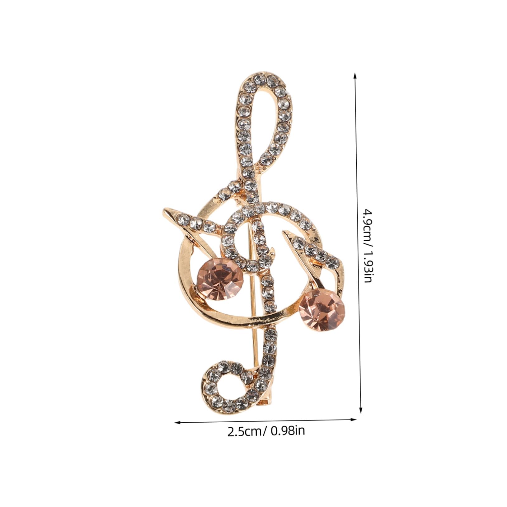 Broche en métal décoratif en Forme de Note de Musique, Accessoire de Festival, Robe, vêtement, Diamant.
