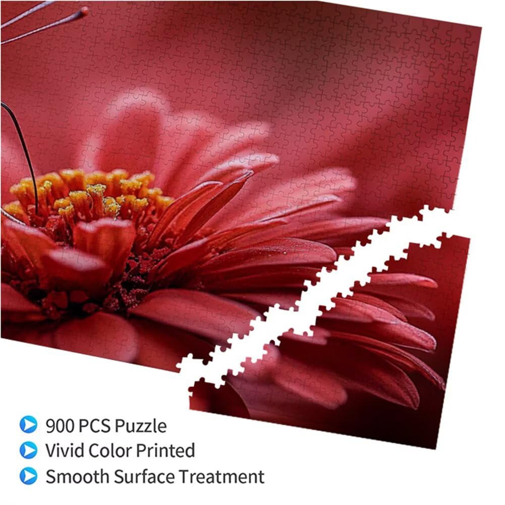 Puzzle Papillon 900 Pieces Fleur Puzzle Adultes 87 x 34 cm DIY Difficile Classiques Jigsaw Panoramique, Adulte Jeu éducatif, 2025 Bois Jigsaw Art Impossible Famille Challenge, Cadeau pour Femme X-1