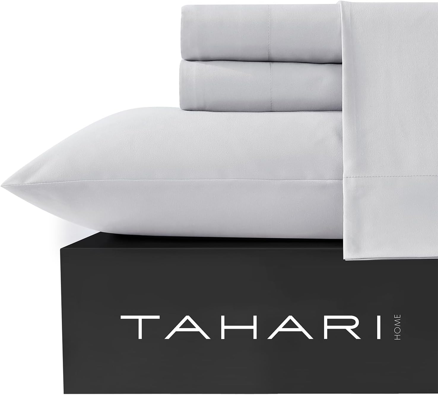 Tahari Home - Sheets, 6-Piece Sheet Set with Matching Pillowcases, Soft & Lightweight, Dorm Essentials, Comfy Home Decor (Solid Antarctica Grey, Queen)