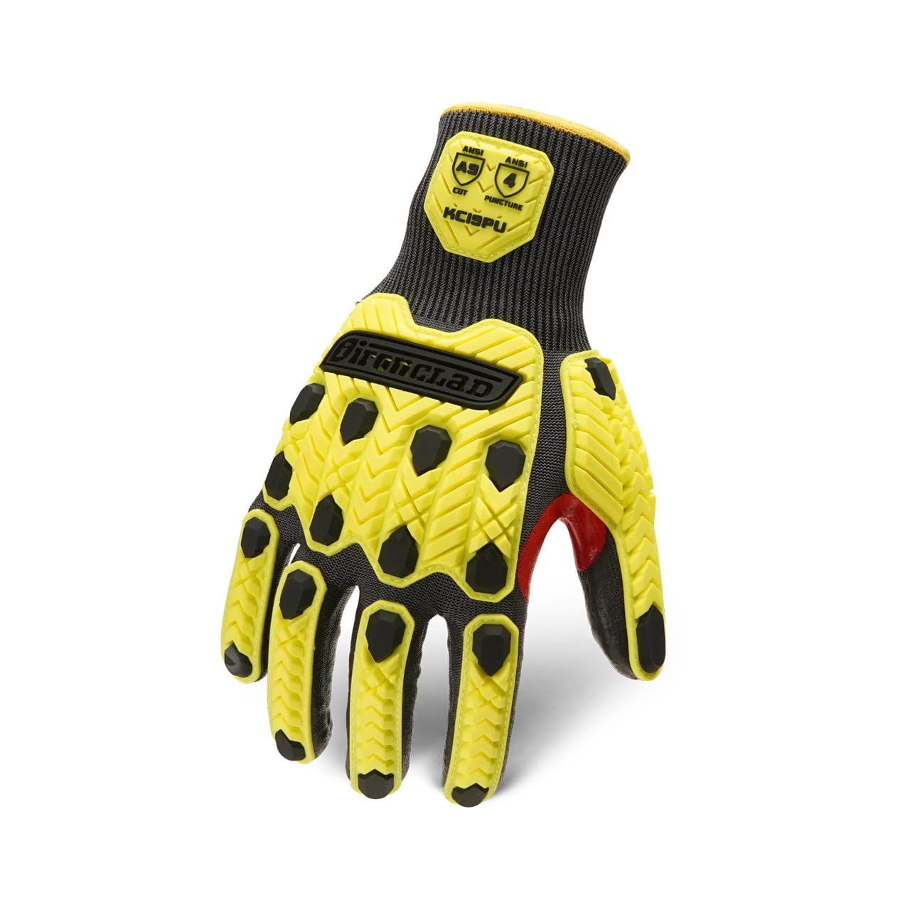 Ironclad Low Profile Impact Cut A9 PU, (1 Pair) Hi-Viz, Sized Small, (1 Pair)