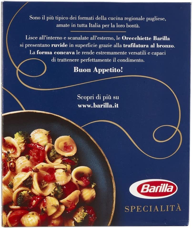 20 pastas Barilla Specialità Orecchiette Pugliesi fideos italianos 500 g