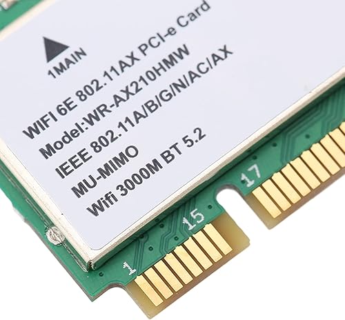 Miniatura 4 de GLOGLOW Tarjeta de red inalámbrica, banda de 6 GHz Tarjeta de red inalámbrica Adaptador WiFi 5374M WiFi 6E 5G Triple Banda Gigabit Mini Módulo de