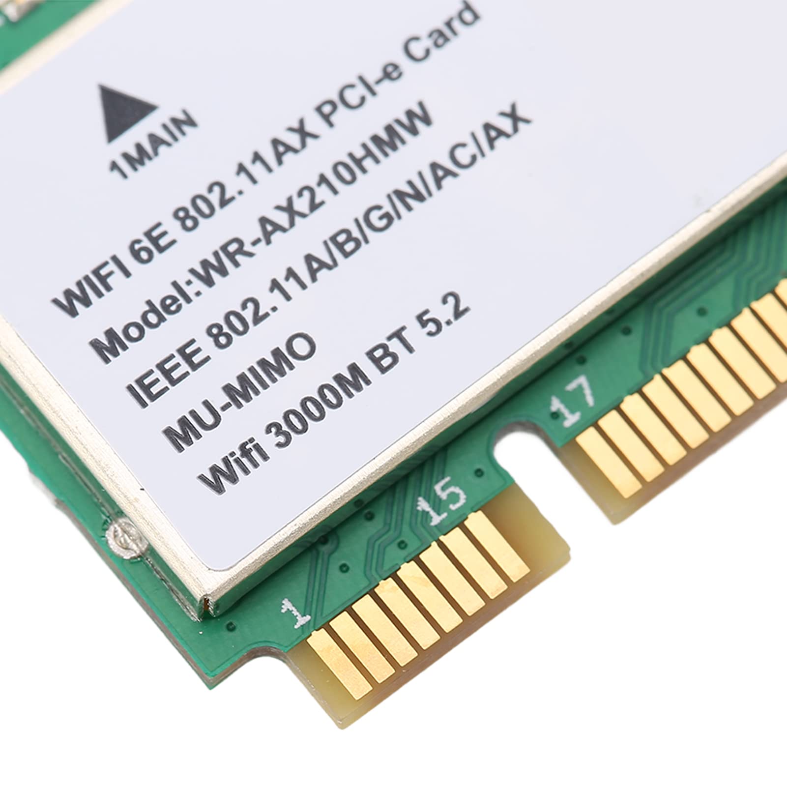 ASHATA Scheda WiFi M.2 PCIe 2.4G/574Mbps 5G/2400Mbps 6G/2400Mbps BT5.2 Mini PCIe Scheda di Rete Wireless per PC Laptop, Tecnologia MU Mimo Multi Threading