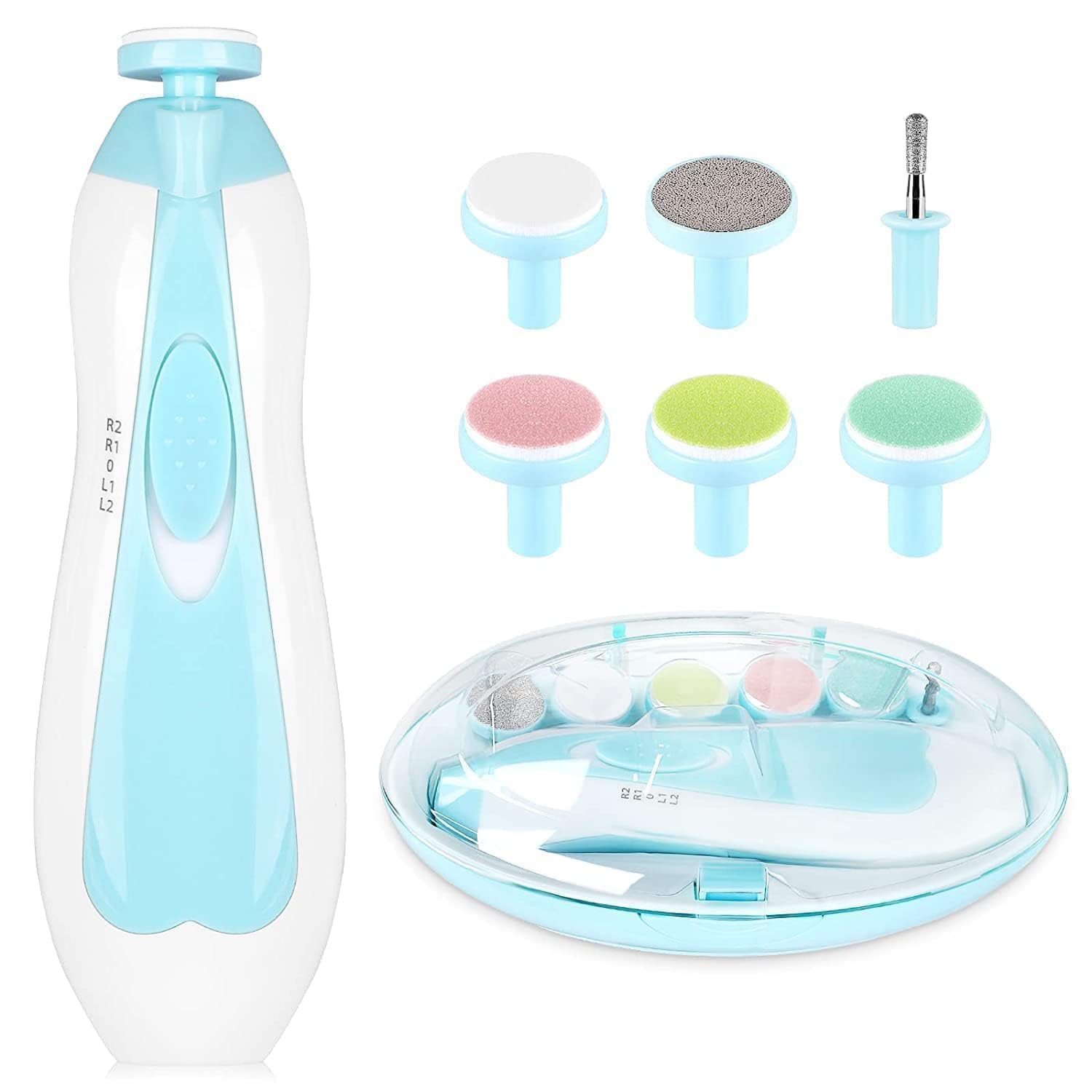 Wizket baby nail Trimmer Electric Nail Drill, Safe Baby Nail File,Baby Nail Clippers with Light &6 Grinding Pads Polishing Shape Tools for Newborn Toddler or Adults Toes and Fingernails, Kids Nail Care, Polish Trim-image-27