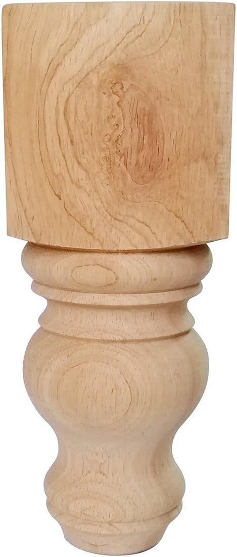 8" Wood Furniture Legs Bun Feet Unfinished for Cabinet Sofa Bench Ottoman, Dresser Foot Replacement 2 Pcs