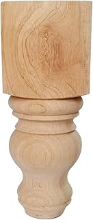 8" Wood Furniture Legs Bun Feet Unfinished for Cabinet Sofa Bench Ottoman, Dresser Foot Replacement 2 Pcs