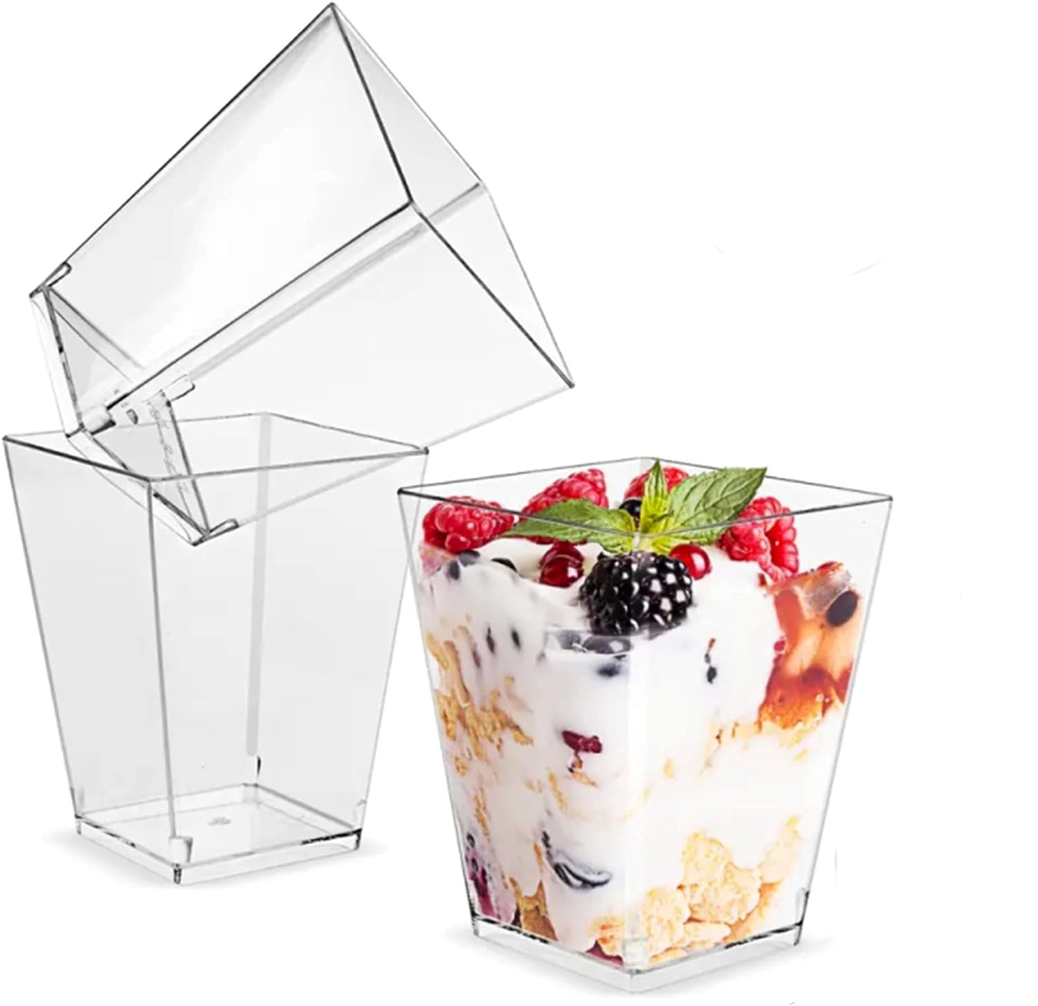 LUDALY Crystal Clear Heavy Based Shot Glasses, Tequila Glass | Shot Glass | Vodka Glass| Square Shot Glass 65 Ml (Pack of 10Pc)