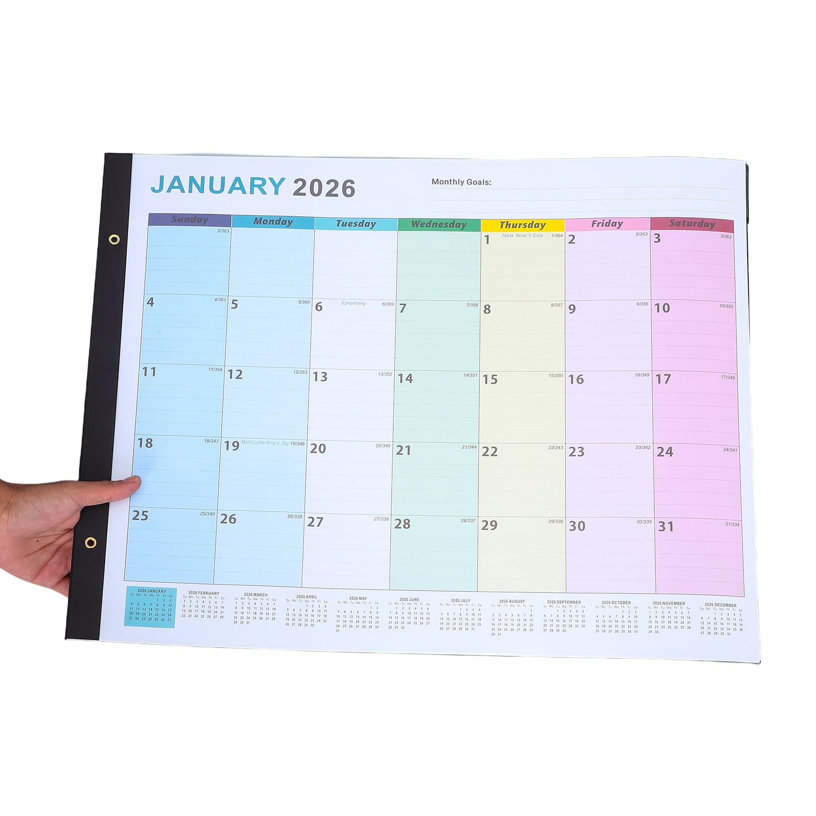 Calendario da Parete Grande Planner Mensile Verticale per Ufficio e Casa Organizer Annuale Ampio Display per Note e Promemoria