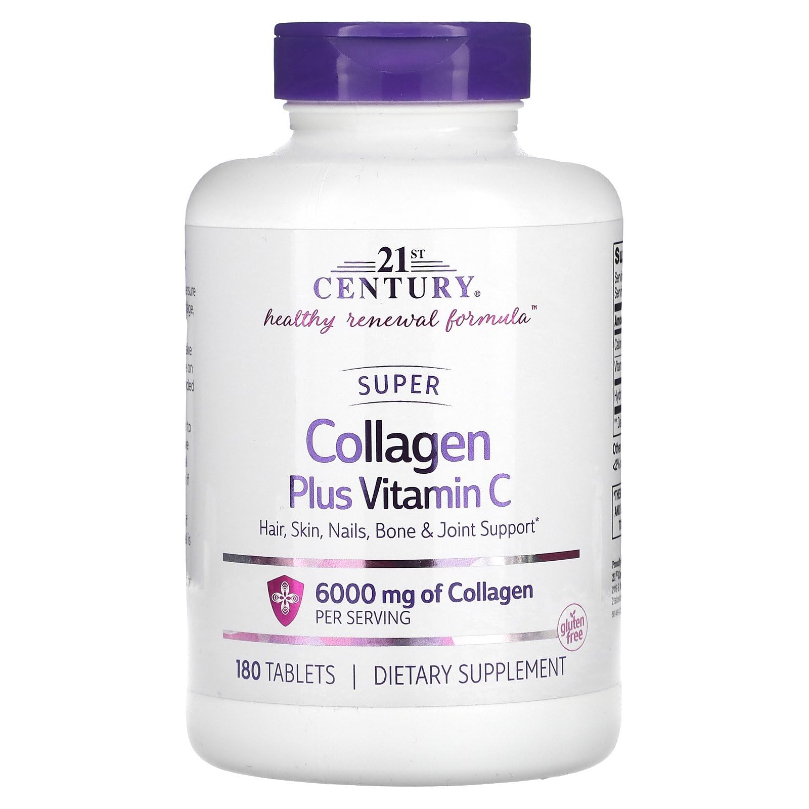 21st CenturySuper Collagen Plus Vitamin C Tablets, 180 Count