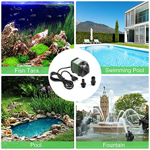 SOUSLOW Waterpomp, 25 W, 1500 l/u, AC 220 - 240 V, met 2 sproeiers voor aquarium, tuin, hydrocultuursysteem - Image 4