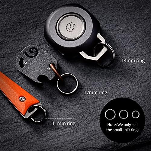 MecArmy CH8 Key Rings Titanium Keychain, 18PCS Split Keyrings Flat Ring for Connecting Clasps,Cards,Tags,USB Drive,Pendants and Other DIY Projects