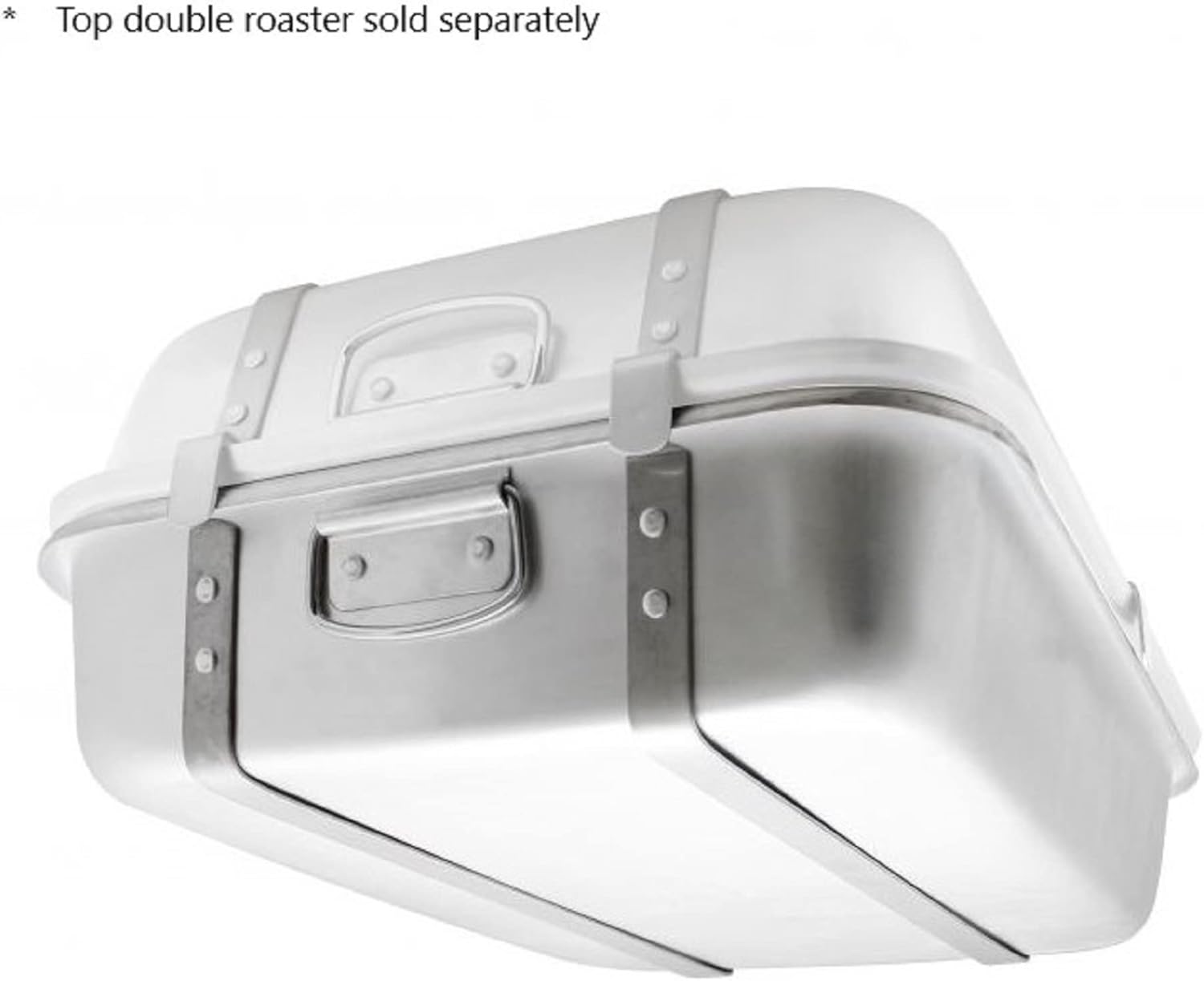 TrueCraftware- 18" x 24" x 4-1/2" Rectangular Bottom Double Roaster Pan Aluminum with dual straps - Roasting Pan Turkey Roaster Broiler Pan Great for Chicken Lamb and Vegetable