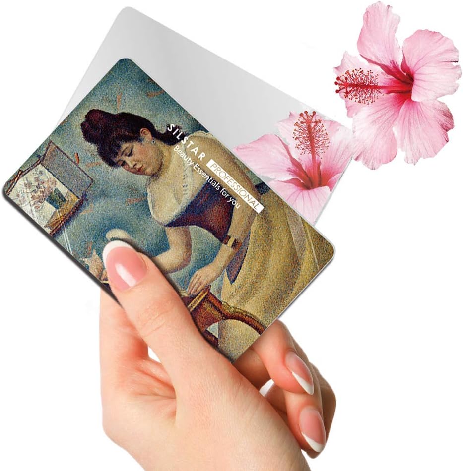 SILSTAR PROFESSIONAL Compact Card Mirror, Unbreakable Acrylic Makeup Mirror, Vanity Mirror Georges_Seurat_Young_Woman_Powdering_Herself design 103