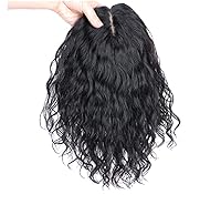 Vista 4 de LXUE Peluca de cabello humano rizado para mujer, con cabello fino en la parte superior, base de seda de 5 x 5.5 pulgadas, parte media de 12