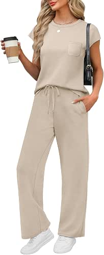 WIHOLL 2 Piece Sets for Women Casual Summer Travel Vacation