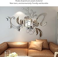 Vista 3 de 2 juegos de calcomanías de espejo de bricolaje removibles adhesivas para pared, calcomanías de pared de espejo acrílico 3D, calcomanías de pared