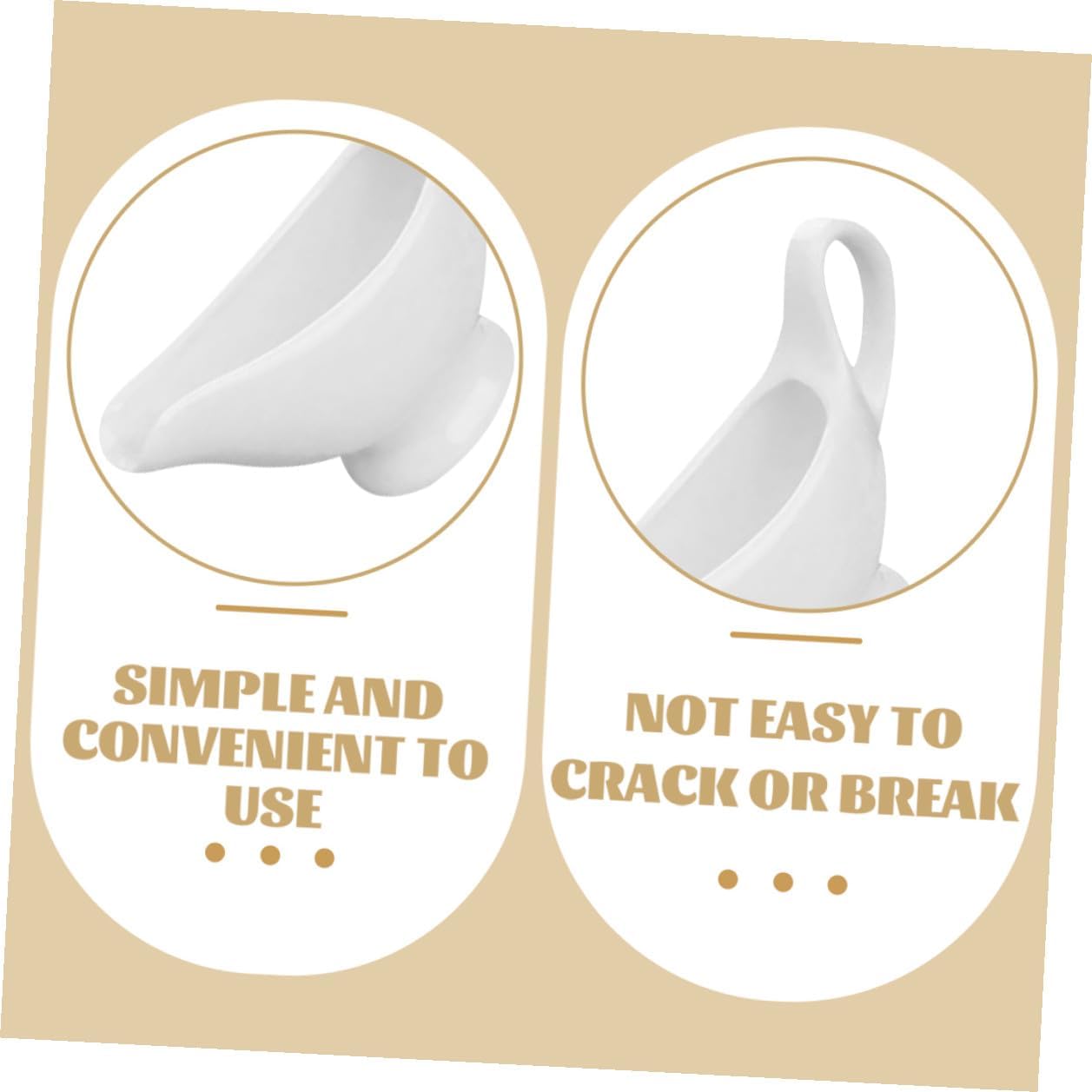 Cabilock Gravy Boats Set of 2 Ceramic Sauce Server with Handle 6.10 X 3.54 X 1.96 in Condiment Boat for Gravy Salad Dressing Vinegar Spice Home Kitchen Party Restaurant
