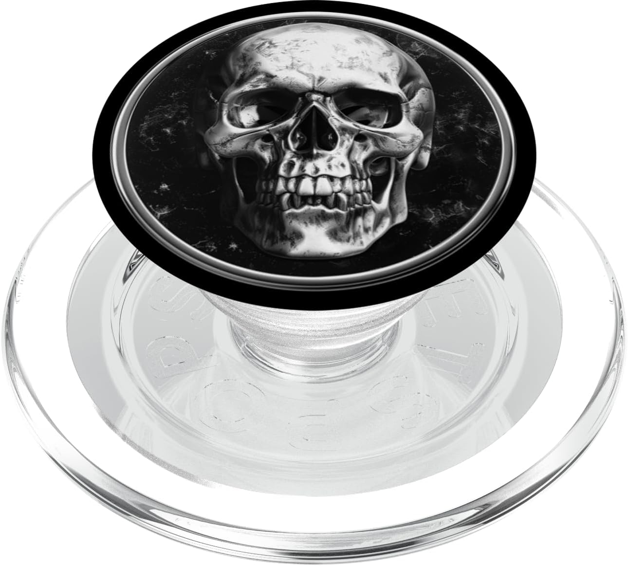 Skull - Silver PopSockets PopWallet for MagSafe