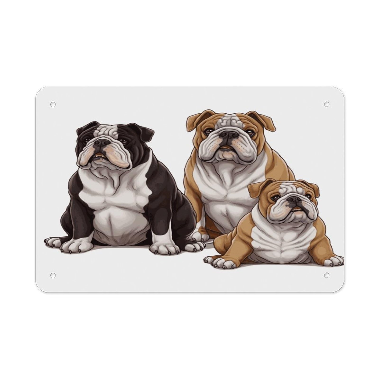 Fodpand Style English Bulldogs Wall Art Metal Signs Tin Sign