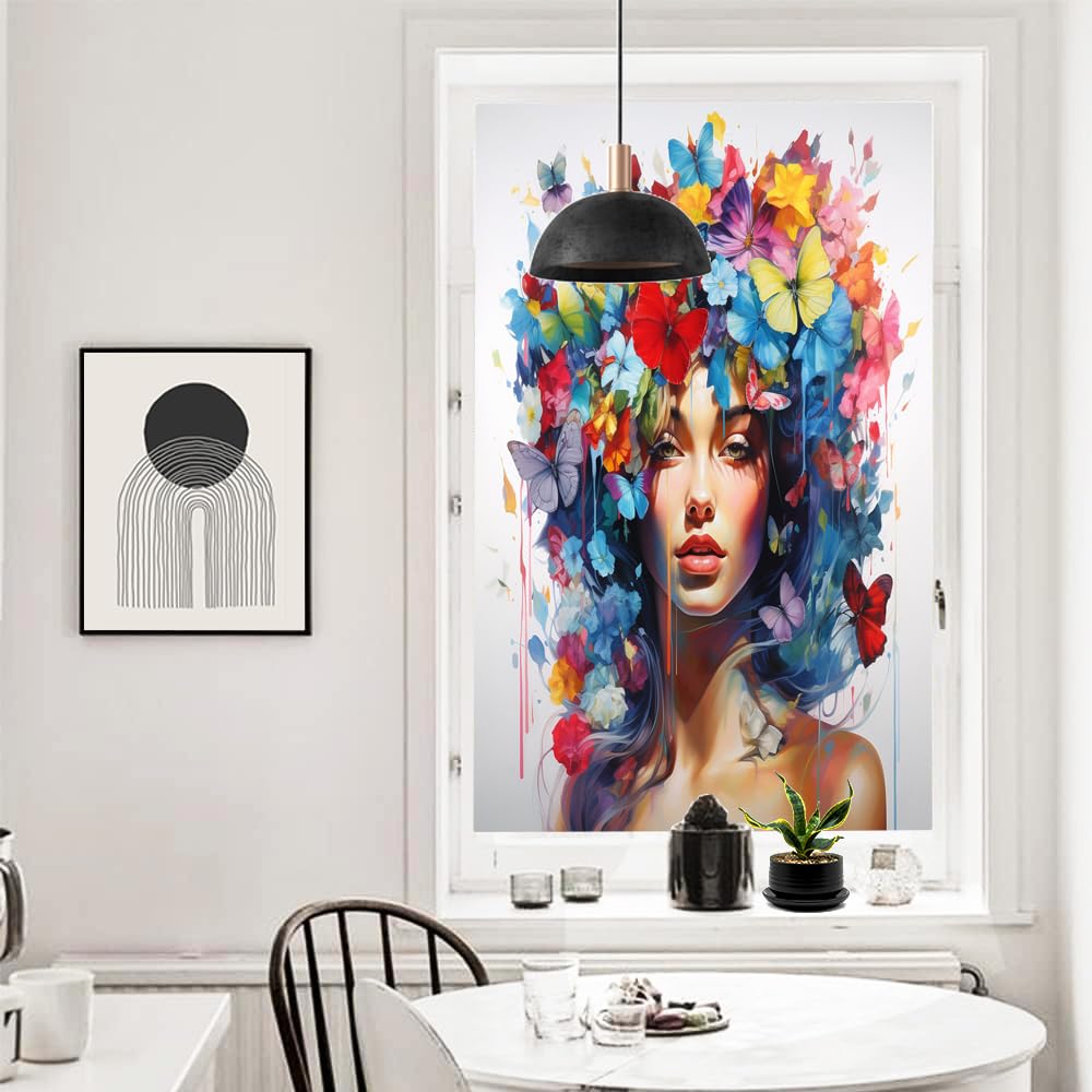 Pellicola Per Vetri Privacy A Fiori Rosa Acquerello – Effetto Vetro Colorato, Non Adesiva, Doppia Faccia, Per Finestre E Porte Di Casa E Ufficio
