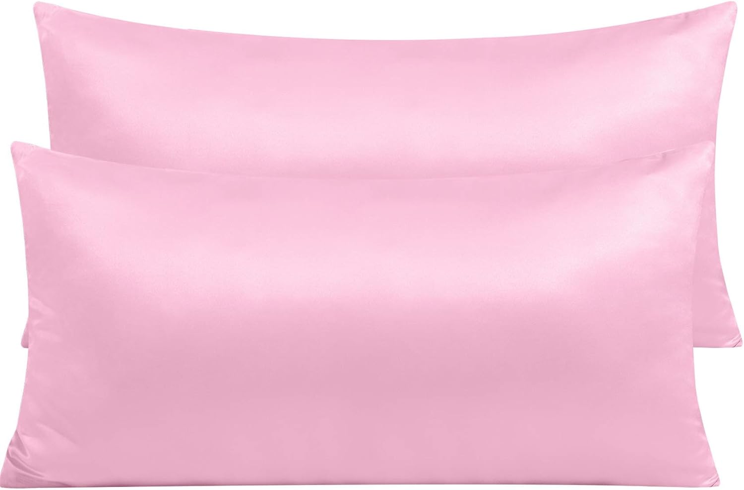 Sky Blue King (20x40) Zippered Satin King Pillow Cases Hidden Zipper Pillowcases Set of 2