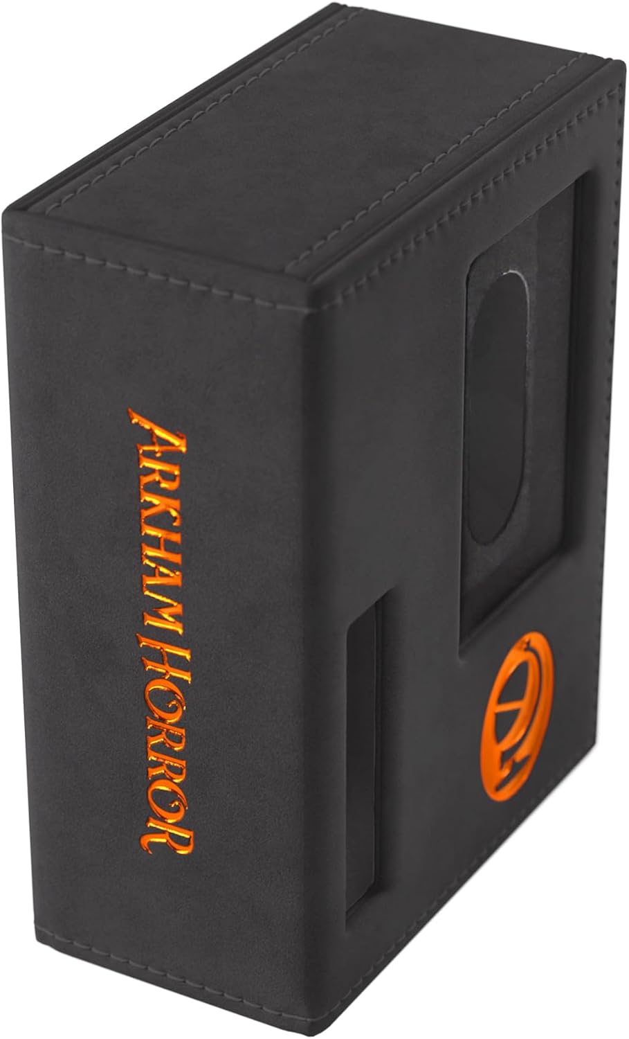 Gamegenic Arkham Horror: The Card Game Investigator Deck Tome (New Edition) - Official Premium Deck Box, Foil Accents, Fits Sleeved Investigator Decks, Class-Themed Storage with Card Divider, Orange