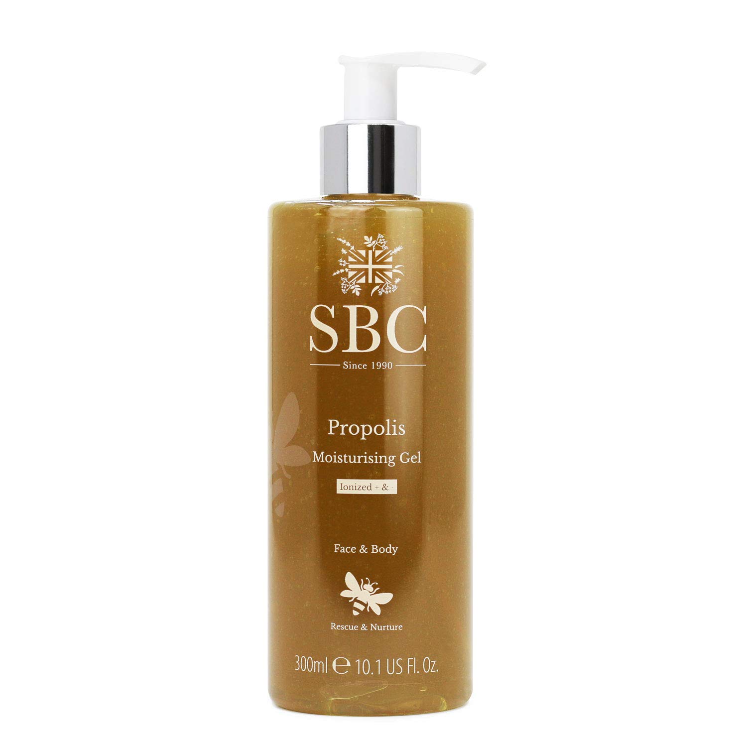 SBC Skincare - Gel Idratante Viso e Corpo con Propoli - 300 ml - Effetto Idratante - Aiuta a Alleviare la Pelle Secca e Danneggiata - Crema Idratante - Propolis Moisturising Gel