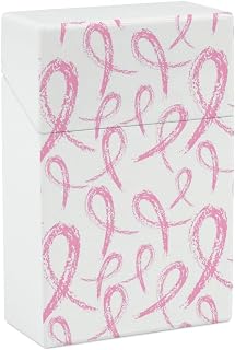 Breast Cancer Ribbon Cigarette Case Smoking Box Pocket Holder Lightweight Match Coin Pouch for Men Women