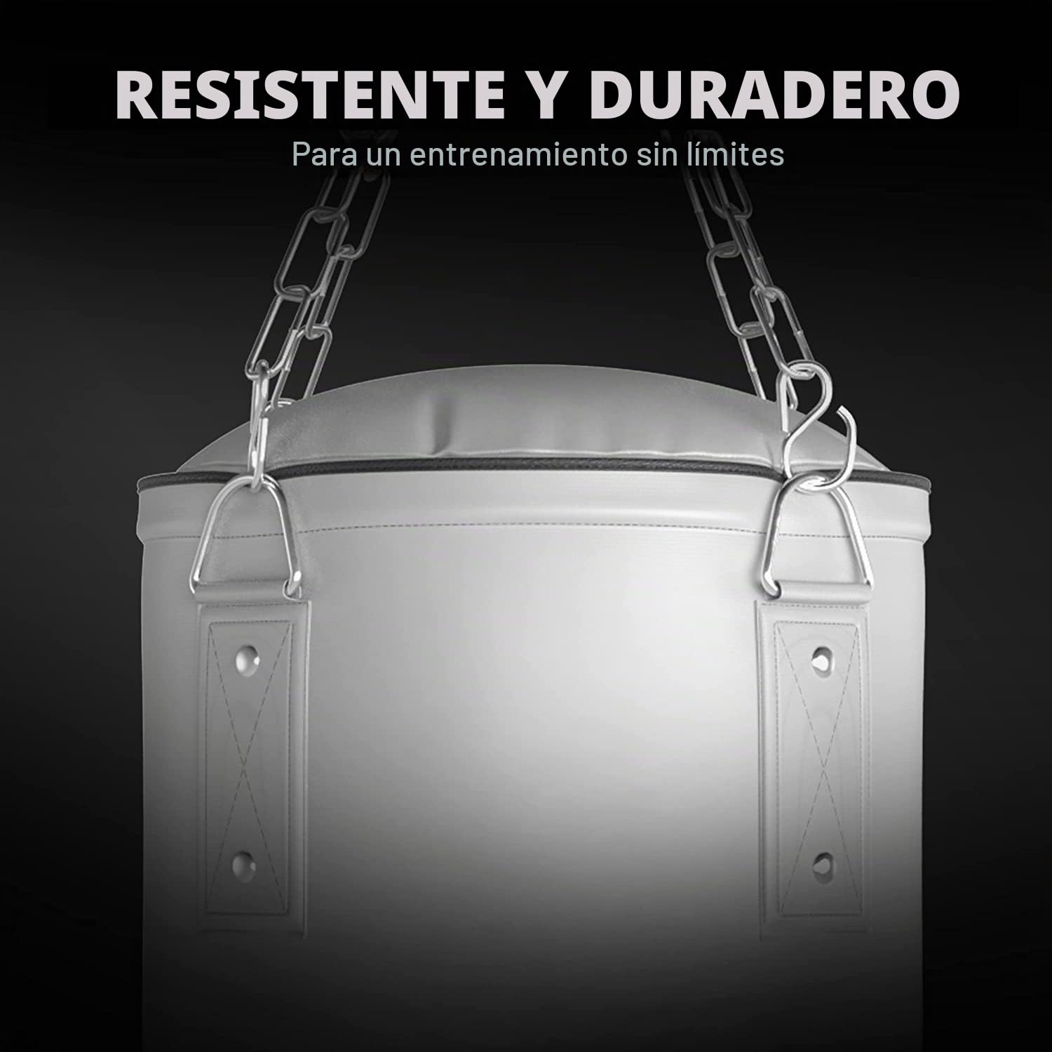 FIGHTR® Saco de boxeo relleno con cadena de acero de 4 puntos para boxeo, kickboxing, MMA, Muay Thai