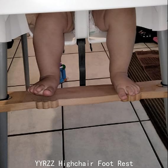 Footrest for Baby Highchair,Adjustable Non-Slip Natural Bamboo Wooden HighChair Footrest,High Chair Foot Rest Compatible with IKEA Antilop High Chair Accessories