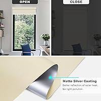 Vista 5 de Changshade Persiana enrollable opaca con cenefa de cassette, para oscurecer la habitación, sin cables, persianas enrollables para ventanas, pantalla