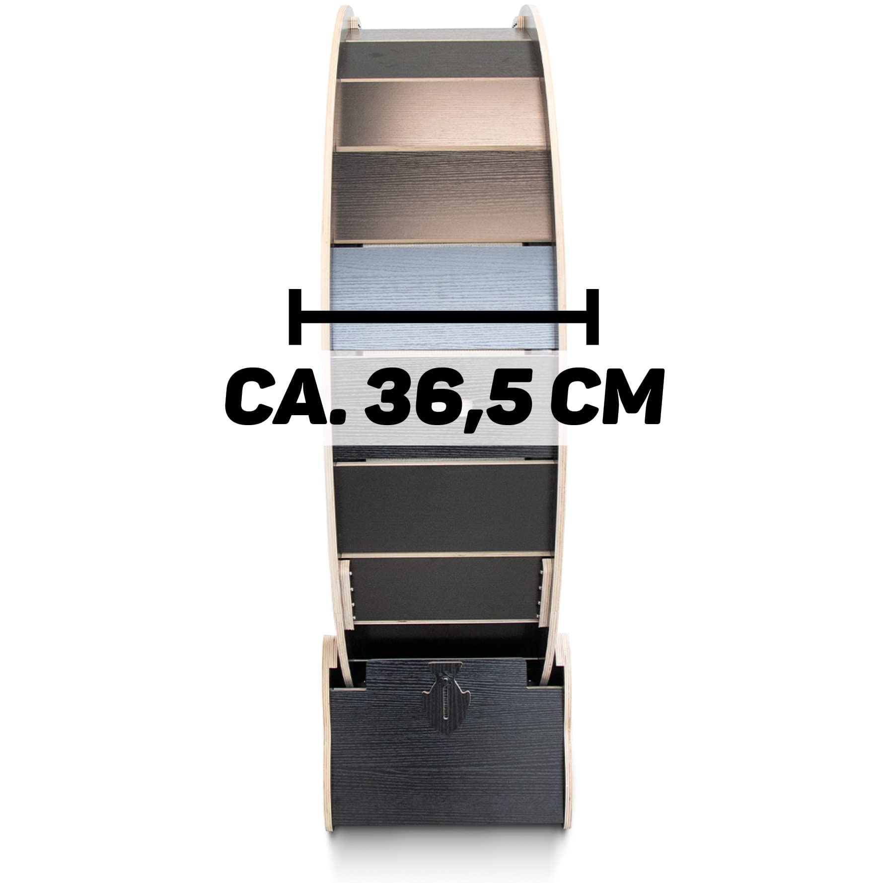 CanadianCat Company | Katzenlaufrad aus Holz - CatInMotion - Spiel- & Traininggerät für Katzen | Bausatz Schwarz - L Ø100cm | 110 x 36,5 x 115 cm