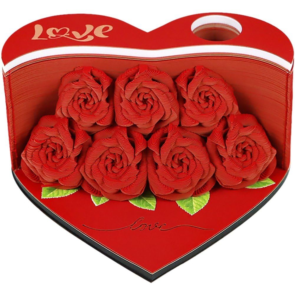 Cartes d'anniversaire et papier à notes à découper en relief rose 3D pour bureau